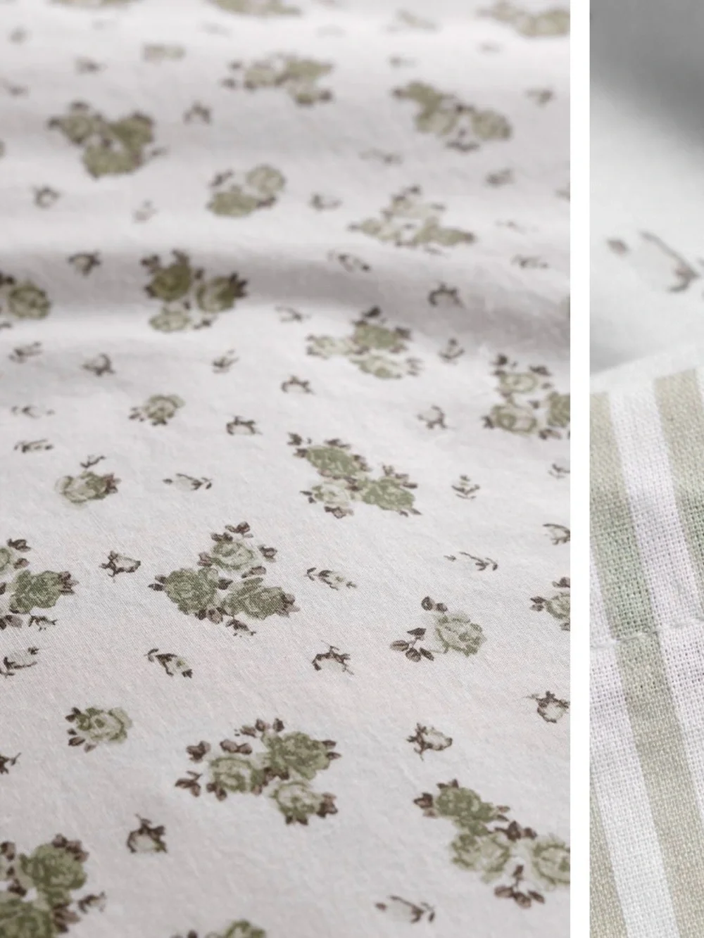 Maise Green Floral & Stripe Reversible Comforter Set from Urban Outfitters